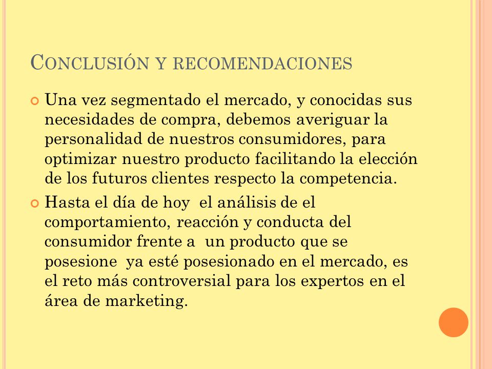 Conclusión y recomendaciones