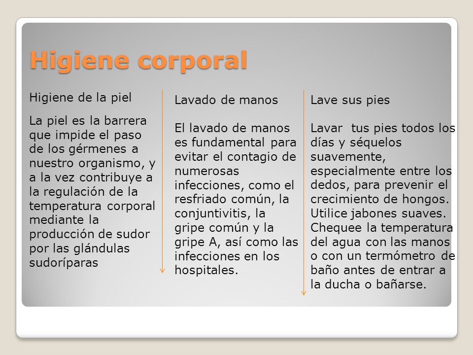 Higiene corporal Higiene de la piel Lave sus pies Lavado de manos