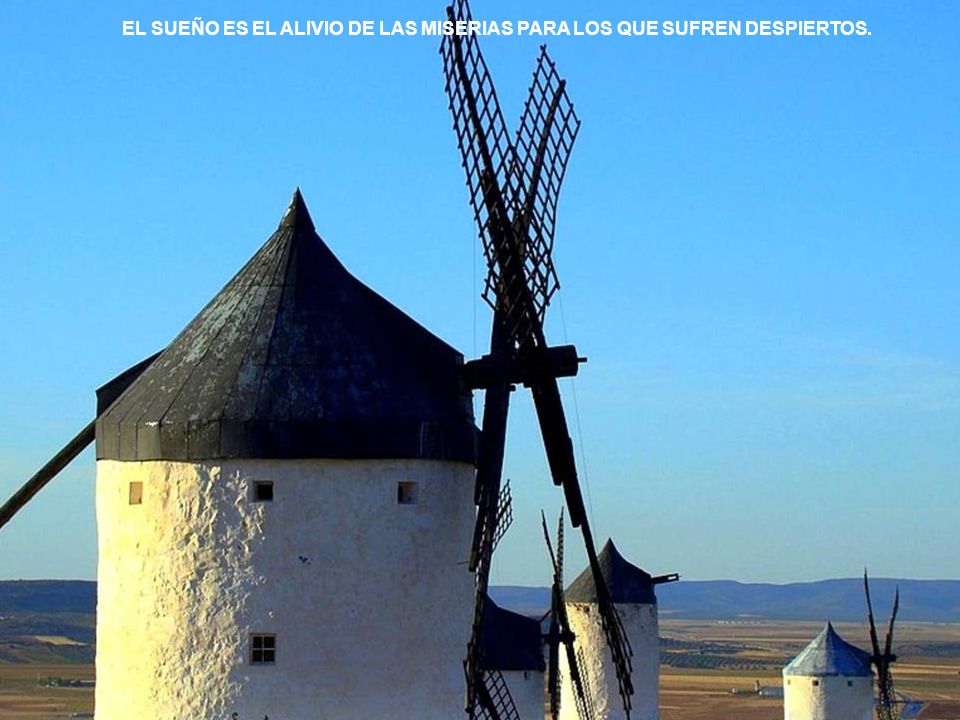 EL SUEÑO ES EL ALIVIO DE LAS MISERIAS PARA LOS QUE SUFREN DESPIERTOS.