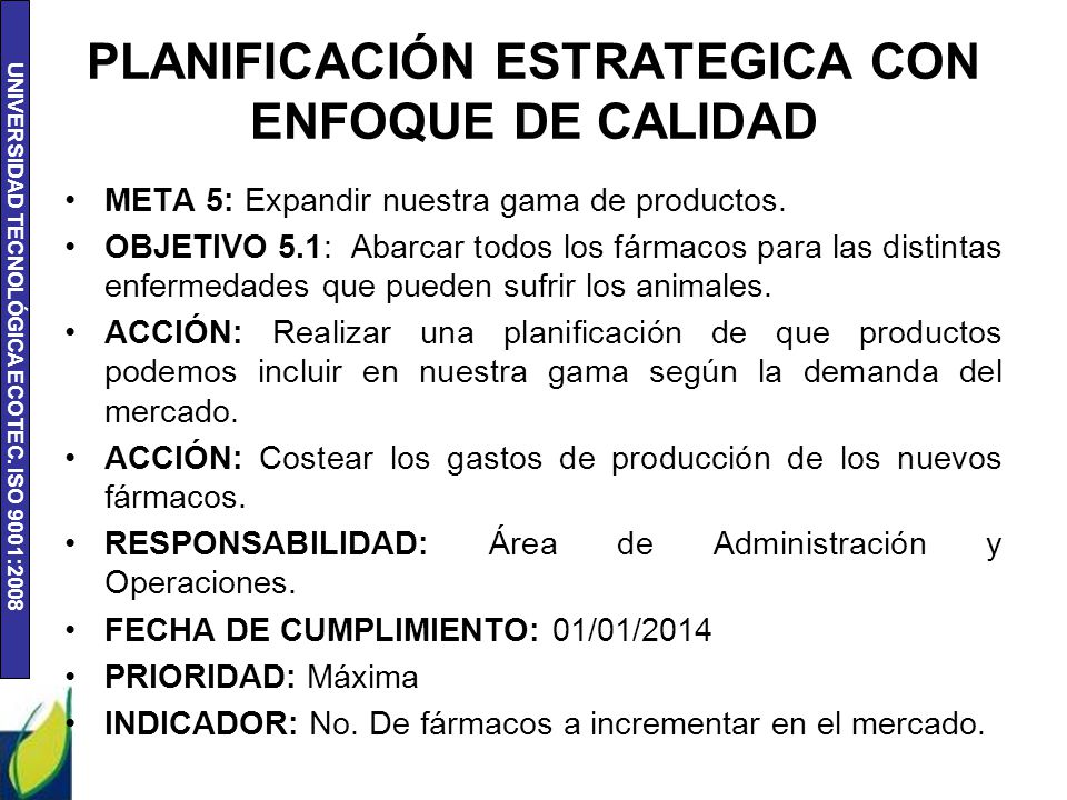 PLANIFICACIÓN ESTRATEGICA CON ENFOQUE DE CALIDAD