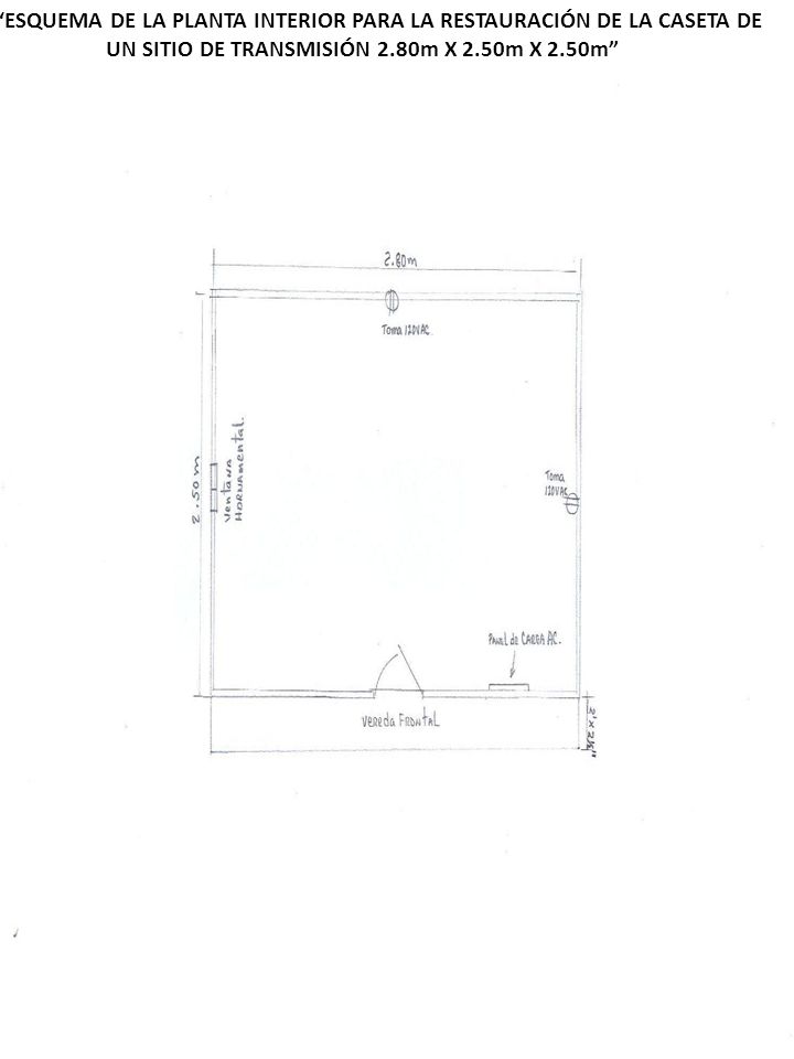 ESQUEMA DE LA PLANTA INTERIOR PARA LA RESTAURACIÓN DE LA CASETA DE