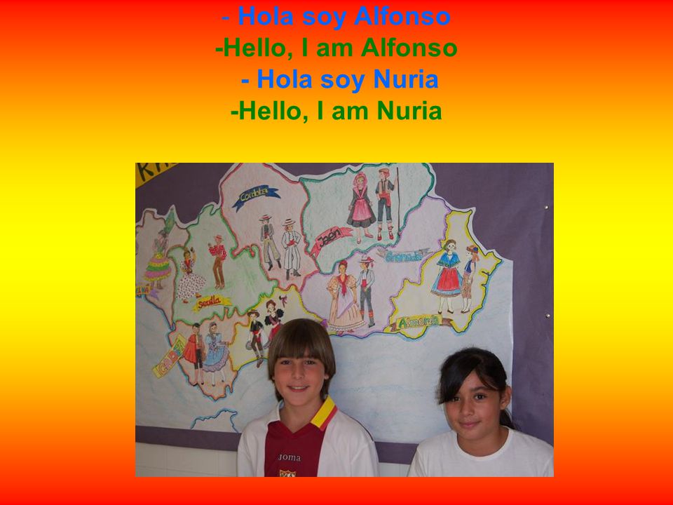 Hola soy Alfonso -Hello, I am Alfonso - Hola soy Nuria -Hello, I am Nuria