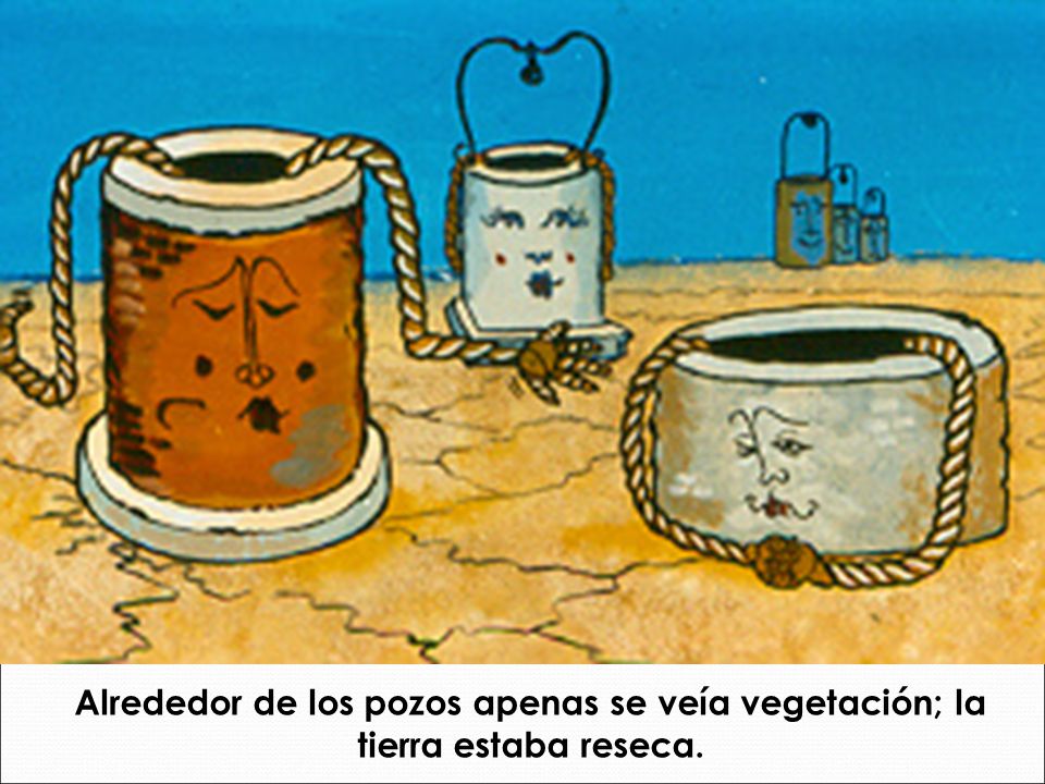 Alrededor de los pozos apenas se veía vegetación; la tierra estaba reseca.