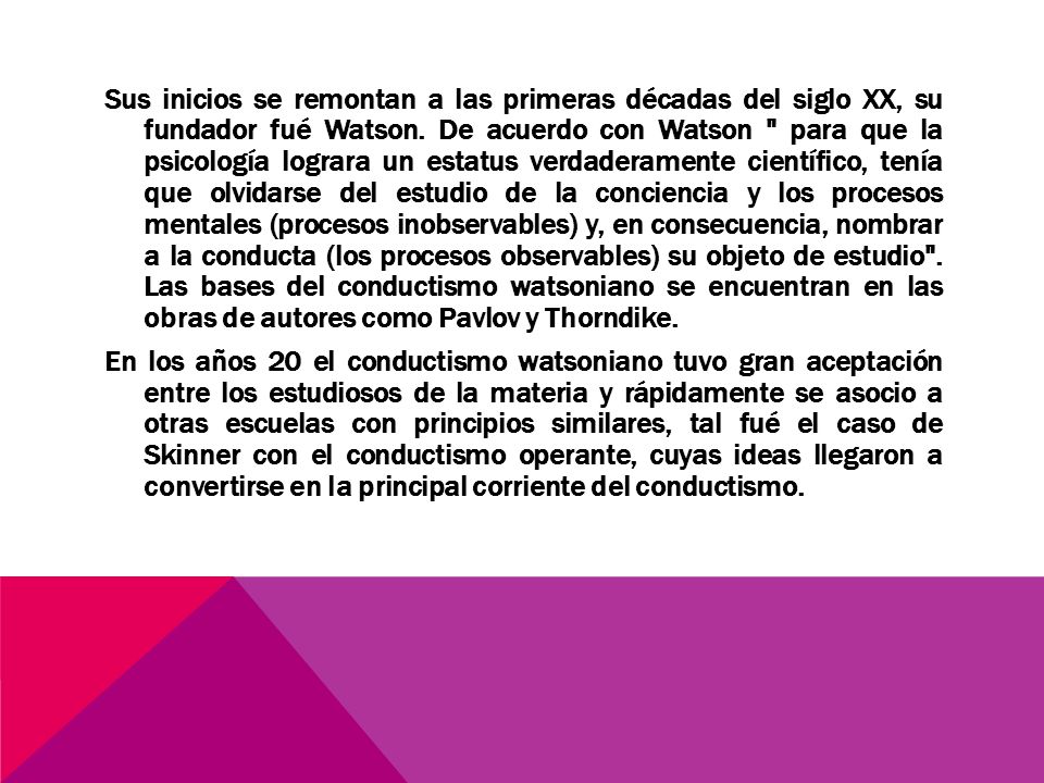 Sus inicios se remontan a las primeras décadas del siglo XX, su fundador fué Watson.