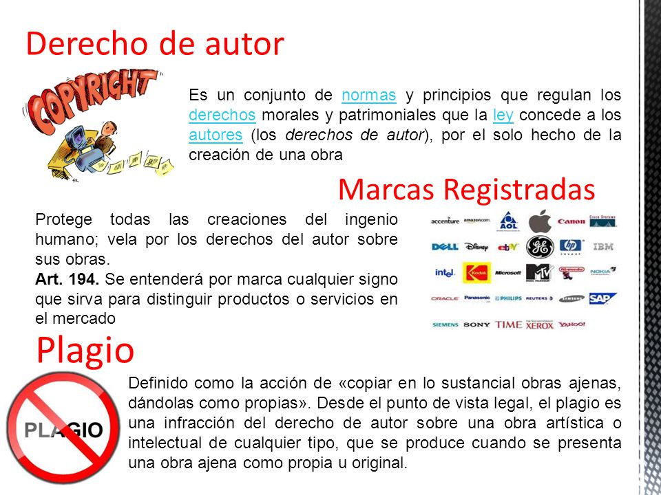 Plagio Derecho de autor Marcas Registradas