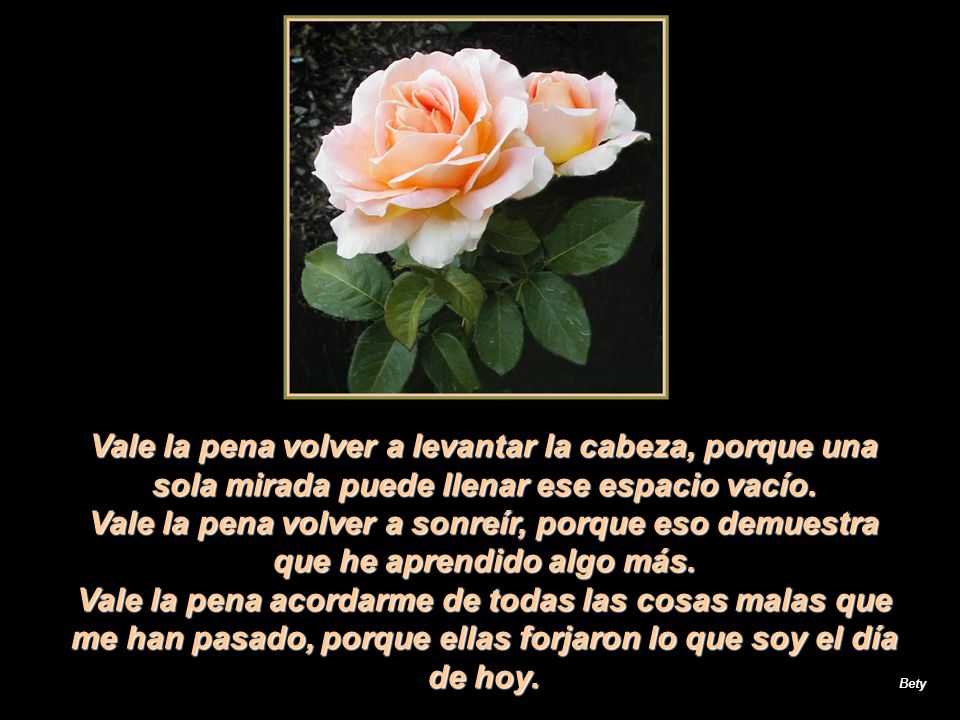 Vale la pena volver a levantar la cabeza, porque una sola mirada puede llenar ese espacio vacío.