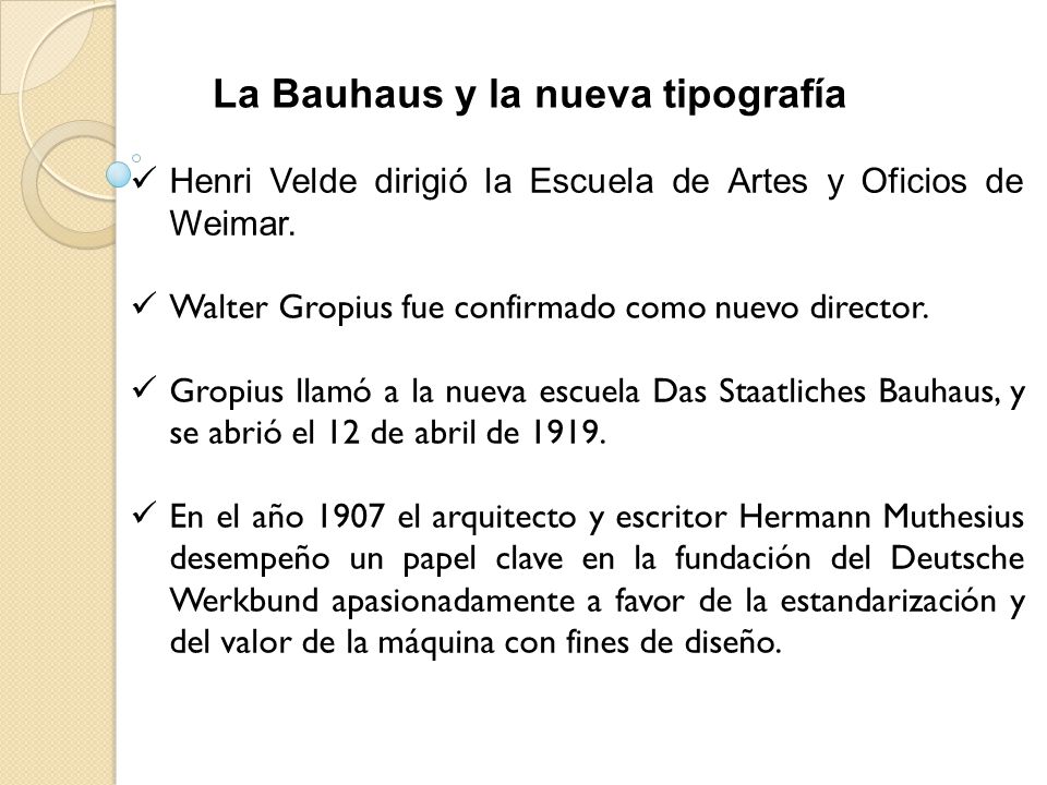 La Bauhaus y la nueva tipografía