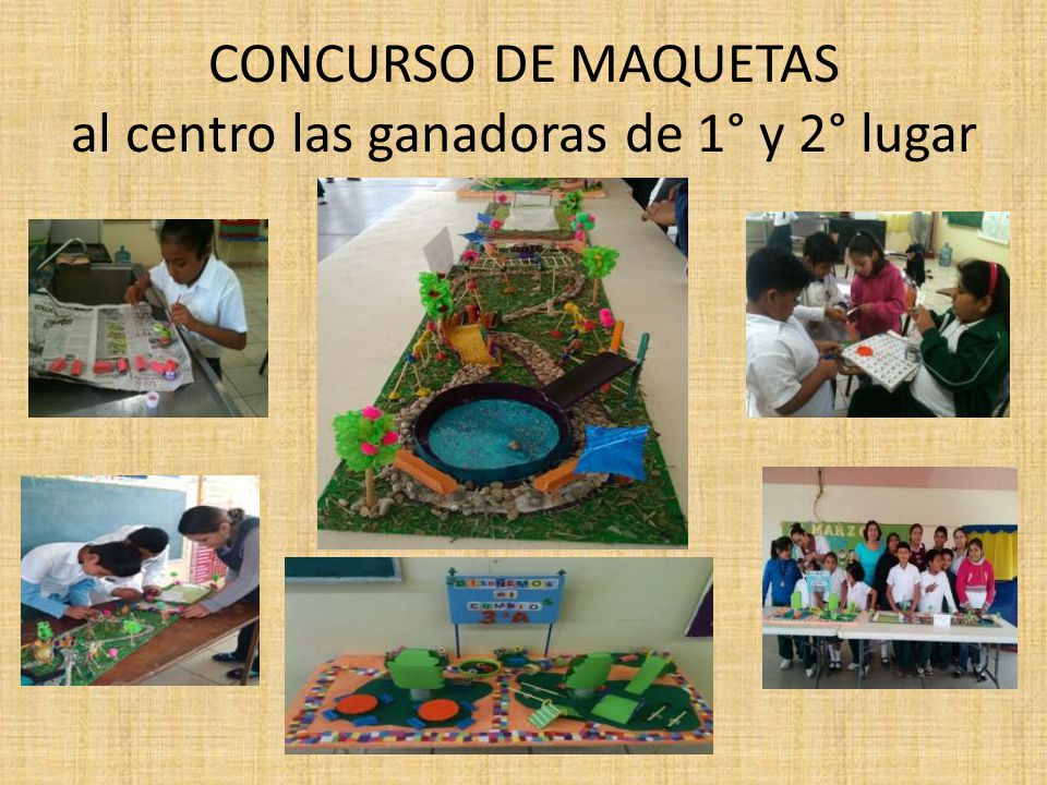 CONCURSO DE MAQUETAS al centro las ganadoras de 1° y 2° lugar