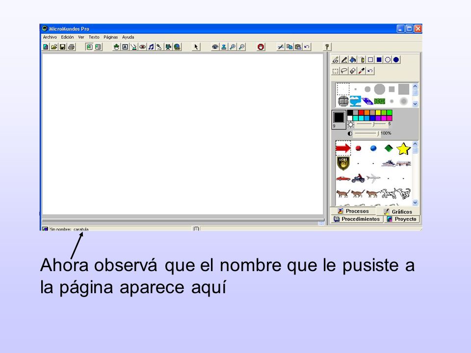 Ahora observá que el nombre que le pusiste a la página aparece aquí