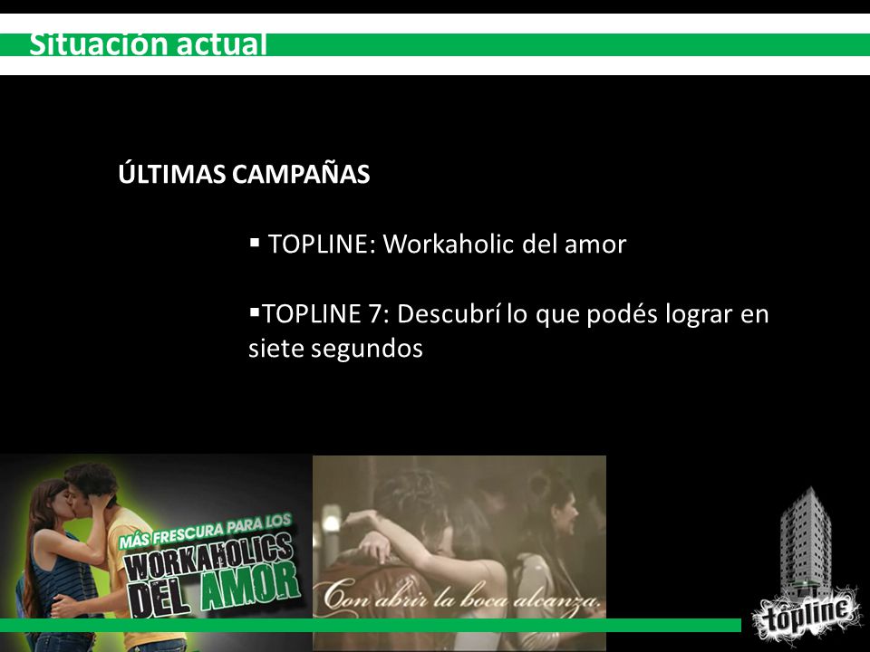Situación actual ÚLTIMAS CAMPAÑAS TOPLINE: Workaholic del amor