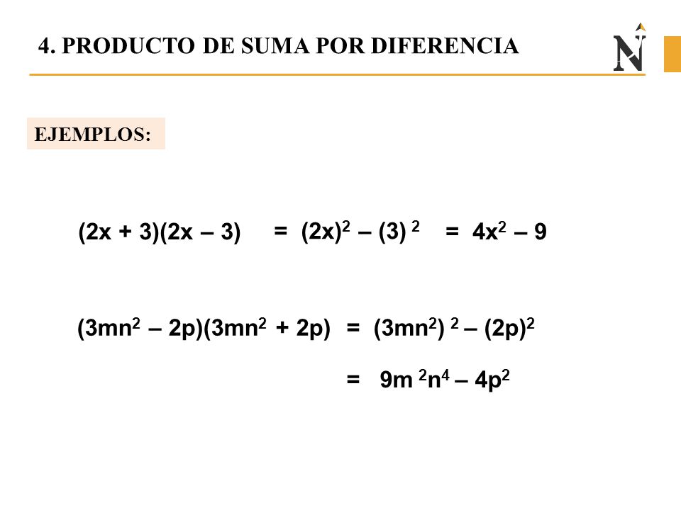 4. PRODUCTO DE SUMA POR DIFERENCIA