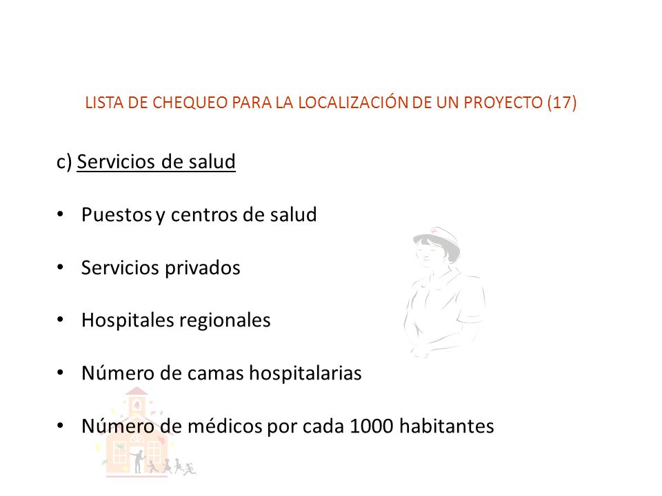 LISTA DE CHEQUEO PARA LA LOCALIZACIÓN DE UN PROYECTO (17)