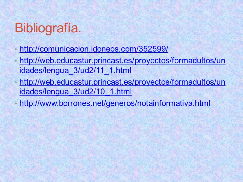 Bibliografía.