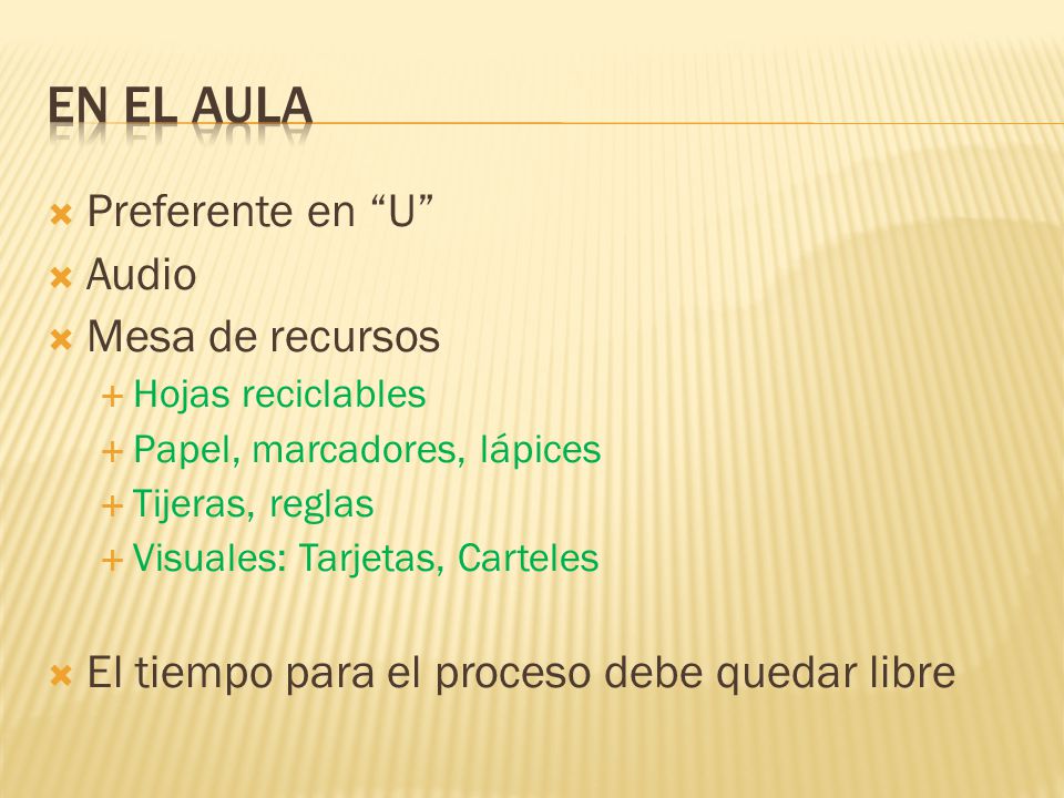 EN EL AULA Preferente en U Audio Mesa de recursos