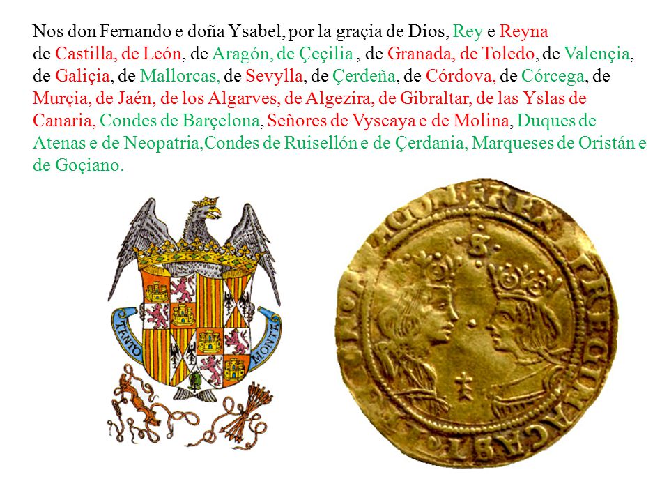Nos don Fernando e doña Ysabel, por la graçia de Dios, Rey e Reyna