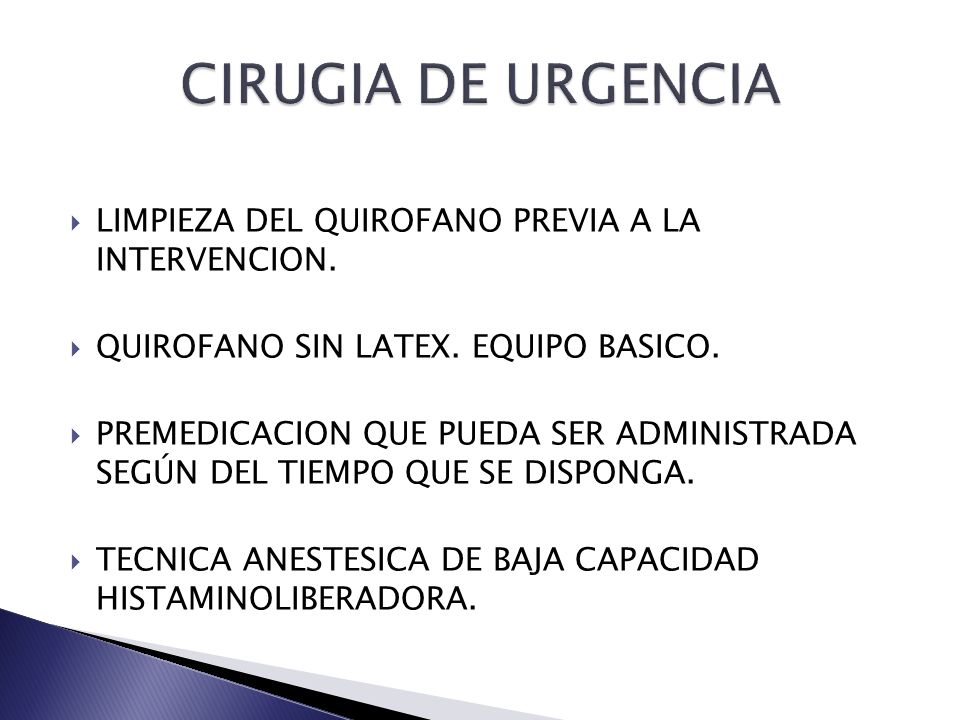 CIRUGIA DE URGENCIA LIMPIEZA DEL QUIROFANO PREVIA A LA INTERVENCION.
