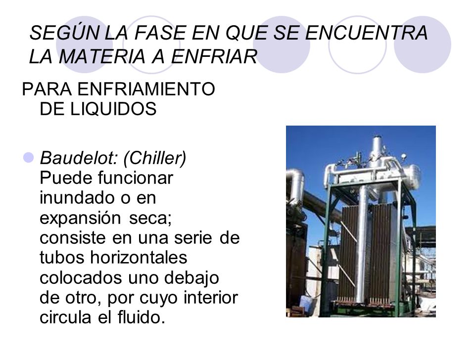 SEGÚN LA FASE EN QUE SE ENCUENTRA LA MATERIA A ENFRIAR
