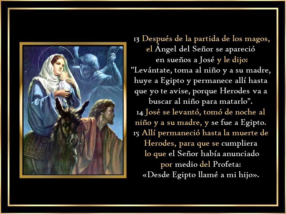 13 Después de la partida de los magos, el Ángel del Señor se apareció