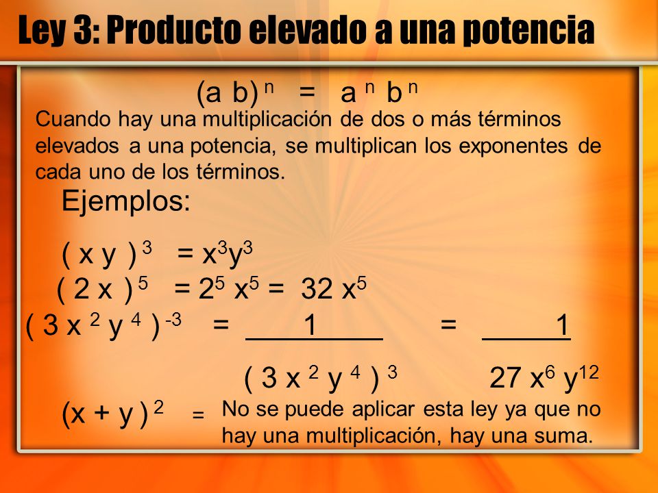 Ley 3: Producto elevado a una potencia