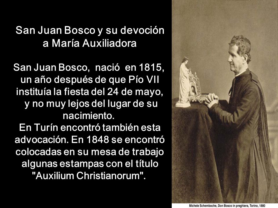 San Juan Bosco y su devoción a María Auxiliadora