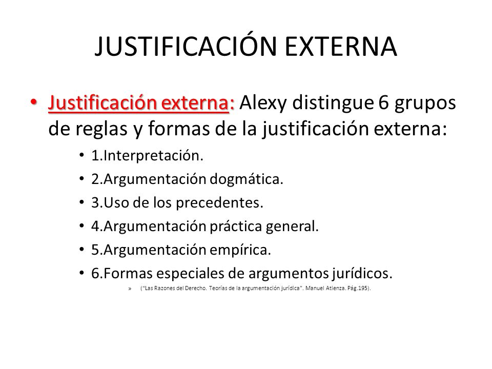 JUSTIFICACIÓN EXTERNA