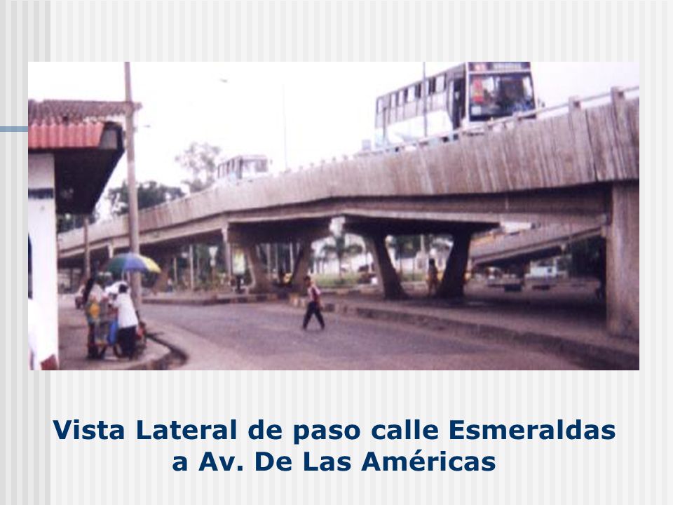 Vista Lateral de paso calle Esmeraldas a Av. De Las Américas