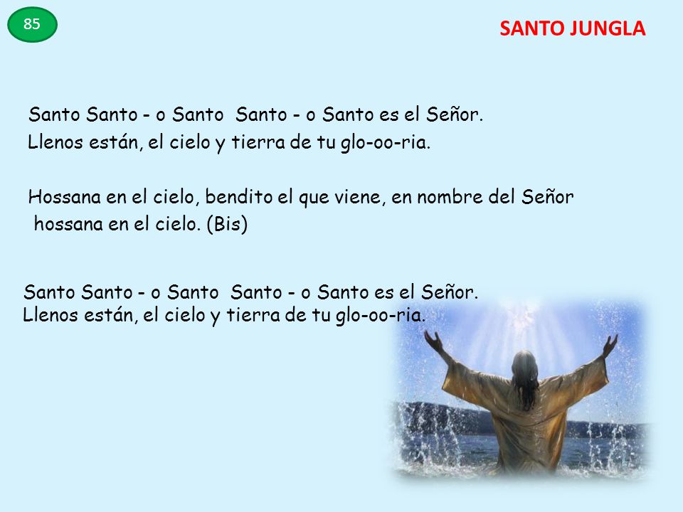 SANTO JUNGLA Santo Santo - o Santo Santo - o Santo es el Señor.