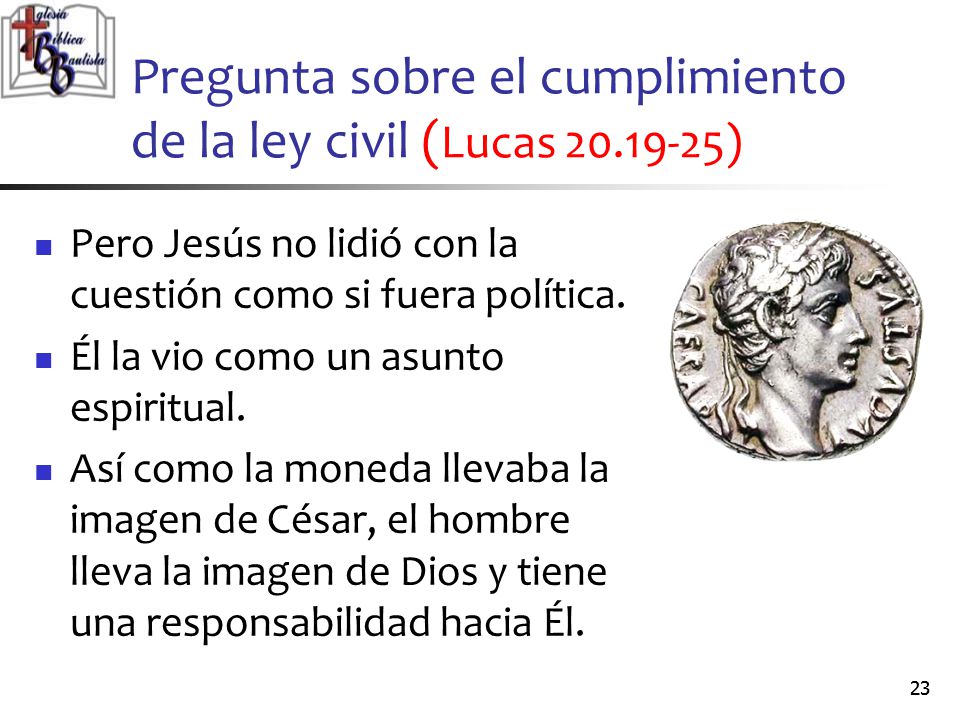 Pregunta sobre el cumplimiento de la ley civil (Lucas )