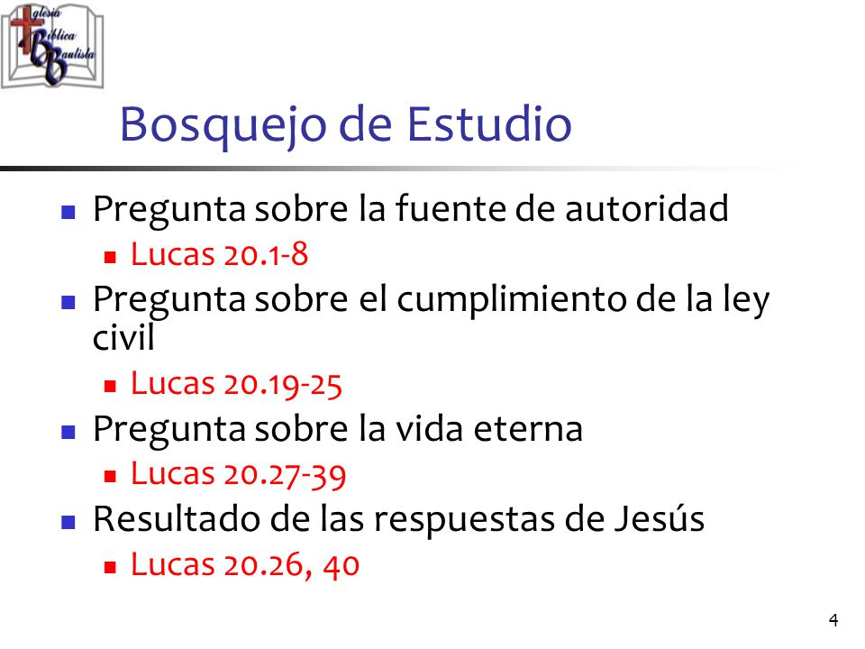 Bosquejo de Estudio Pregunta sobre la fuente de autoridad