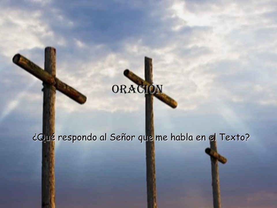 ¿Qué respondo al Señor que me habla en el Texto