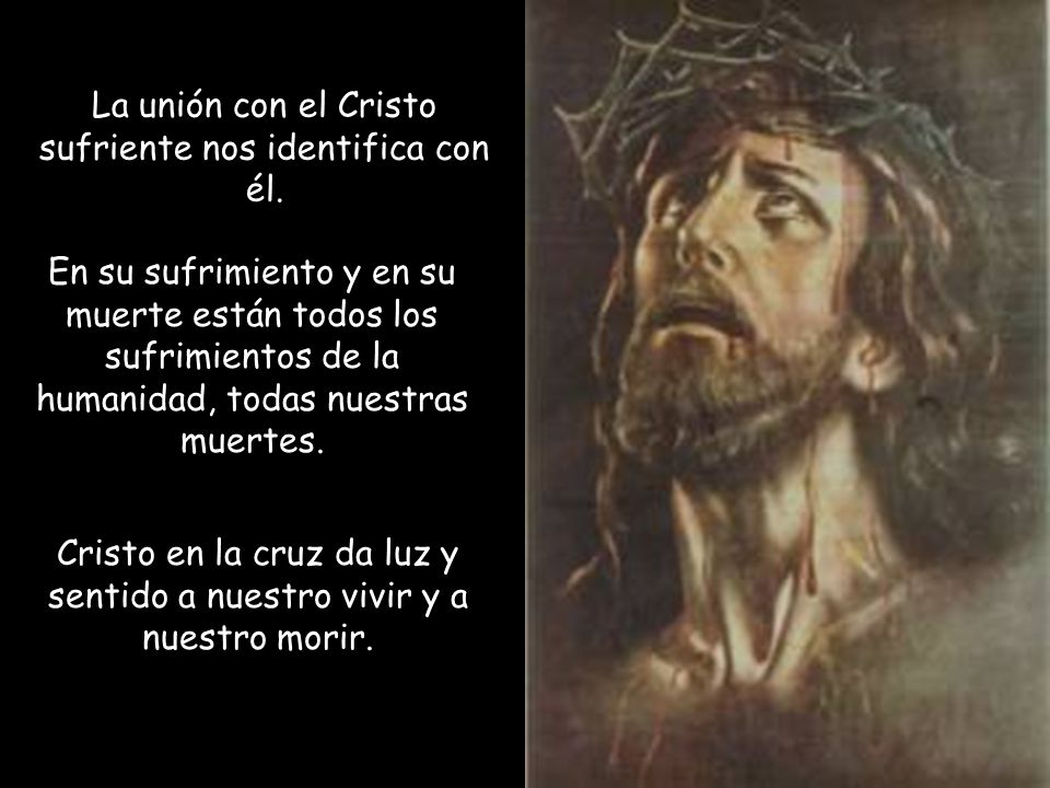 La unión con el Cristo sufriente nos identifica con él.