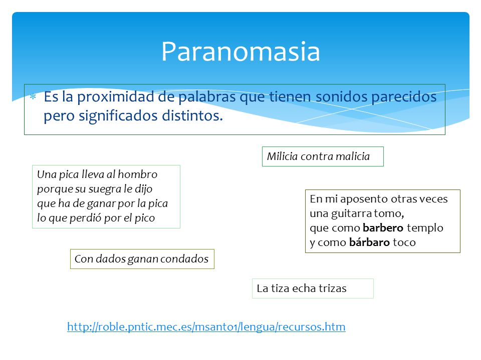 Paranomasia Es la proximidad de palabras que tienen sonidos parecidos pero significados distintos. Milicia contra malicia.