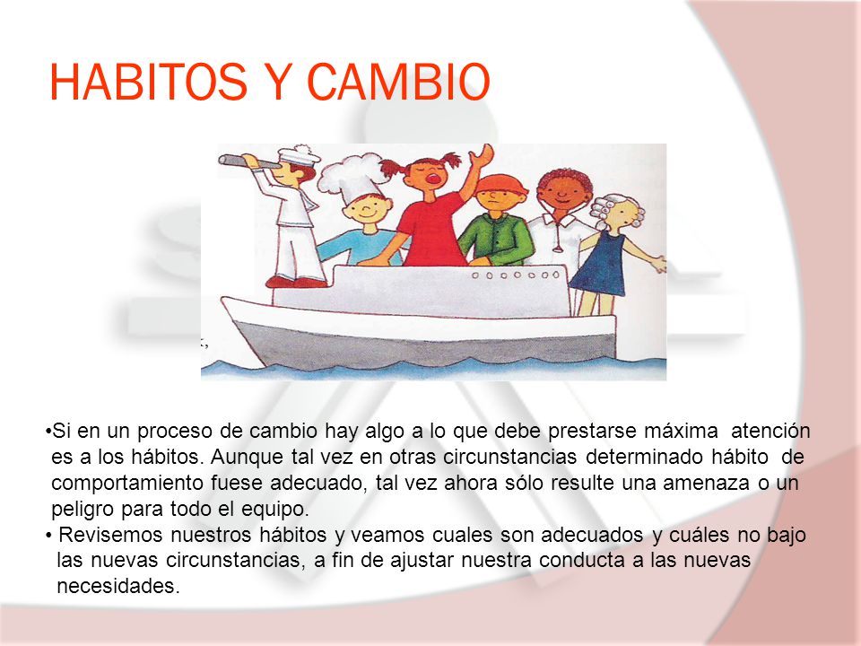 HABITOS Y CAMBIO Si en un proceso de cambio hay algo a lo que debe prestarse máxima atención.