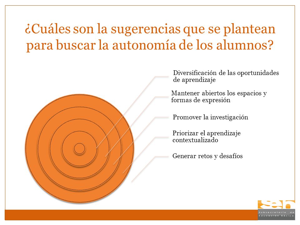 ¿Cuáles son la sugerencias que se plantean para buscar la autonomía de los alumnos