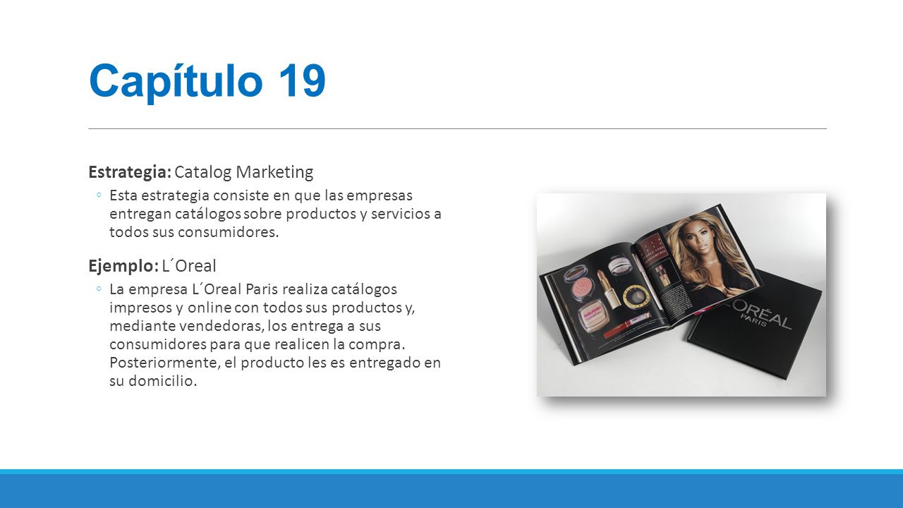 Capítulo 19 Estrategia: Catalog Marketing Ejemplo: L´Oreal