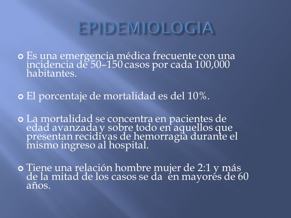 EPIDEMIOLOGIA Es una emergencia médica frecuente con una incidencia de 50–150 casos por cada 100,000 habitantes.