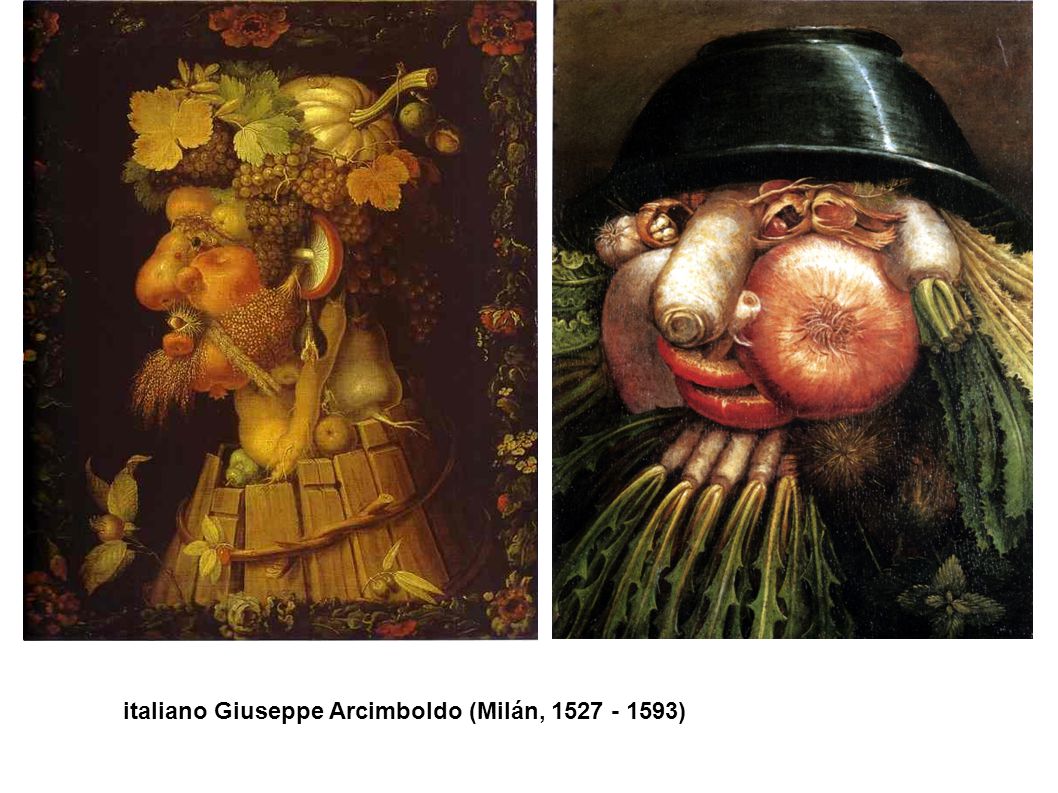 Arcimboldo es el más original de todos los pintores del Renacimiento, un genio que con sus extraños retratos formados por elementos tales como frutas, animales u objetos, parece anticipar extrañamente vanguardias del siglo XX tales como el surrealismo.