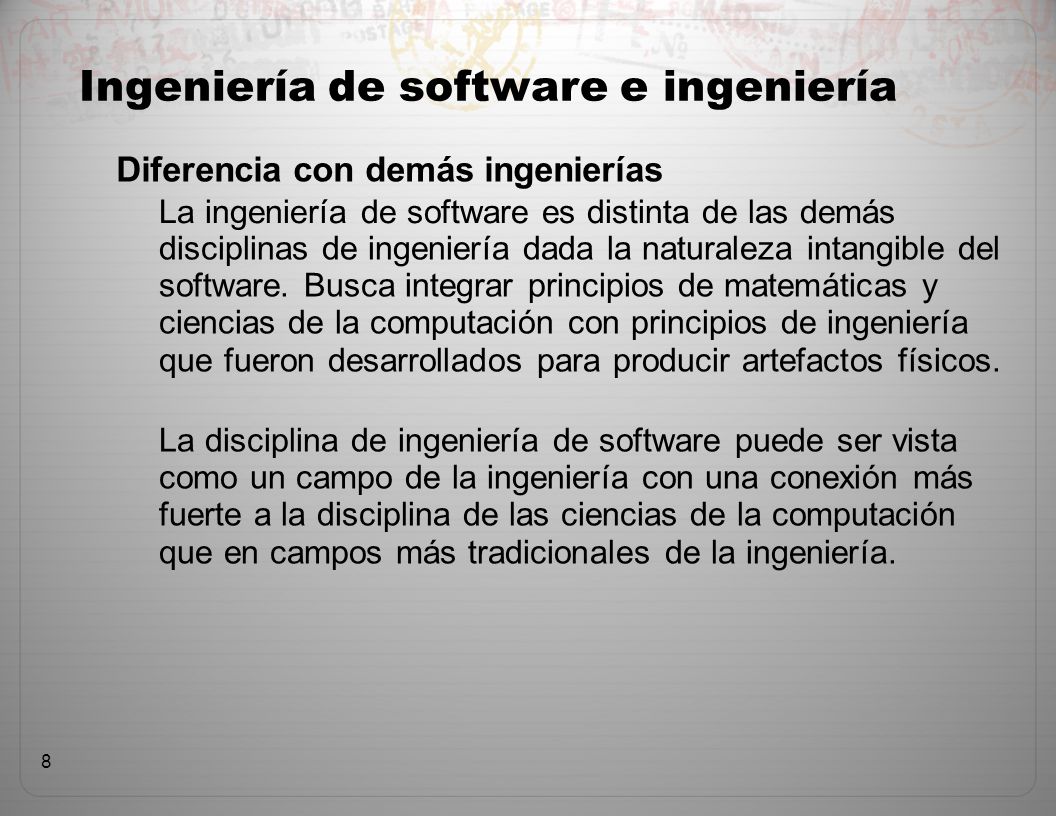 Ingeniería de software e ingeniería