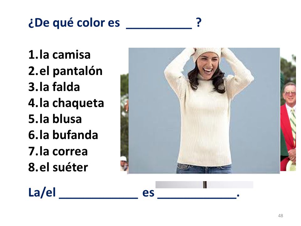 ¿De qué color es __________