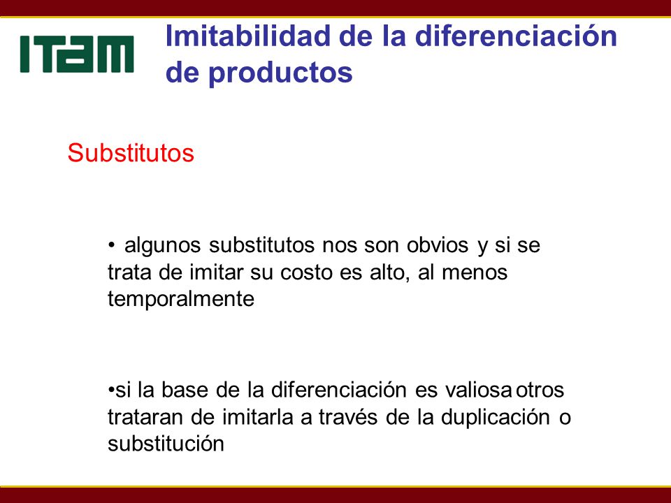 Imitabilidad de la diferenciación de productos