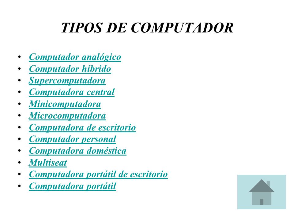 TIPOS DE COMPUTADOR Computador analógico Computador híbrido