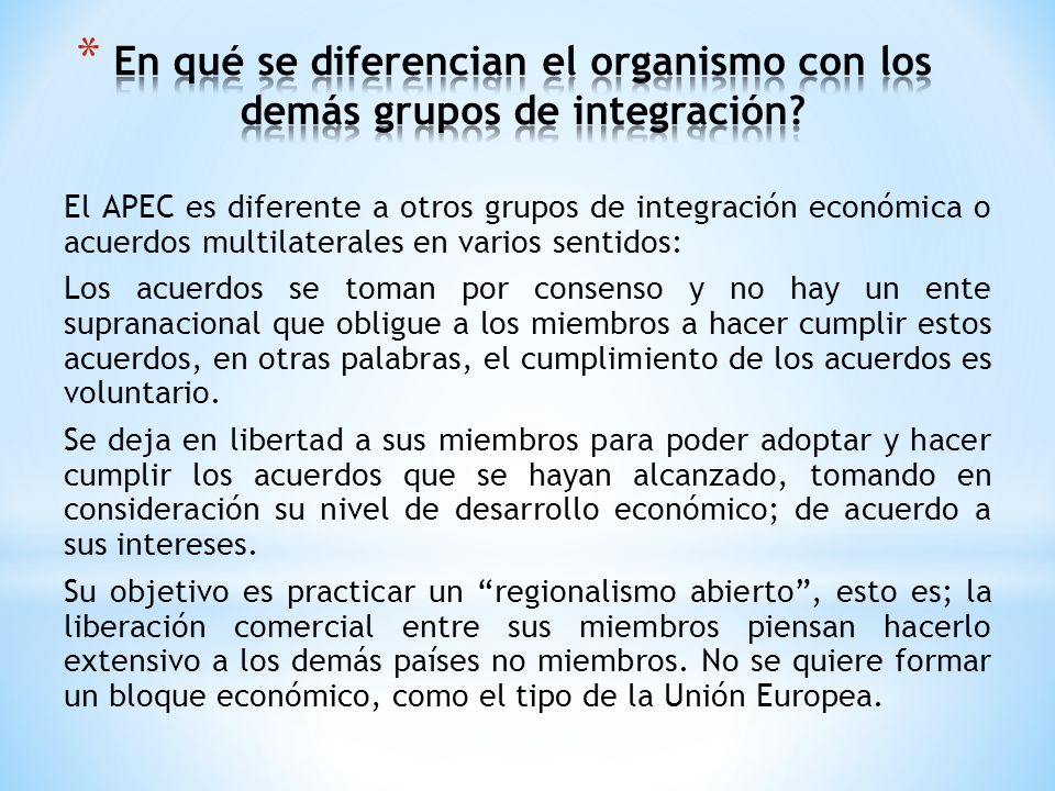 En qué se diferencian el organismo con los demás grupos de integración
