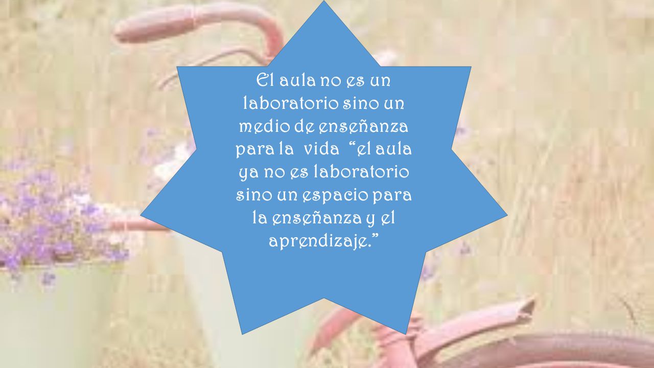 El aula no es un laboratorio sino un medio de enseñanza para la vida el aula ya no es laboratorio sino un espacio para la enseñanza y el aprendizaje.