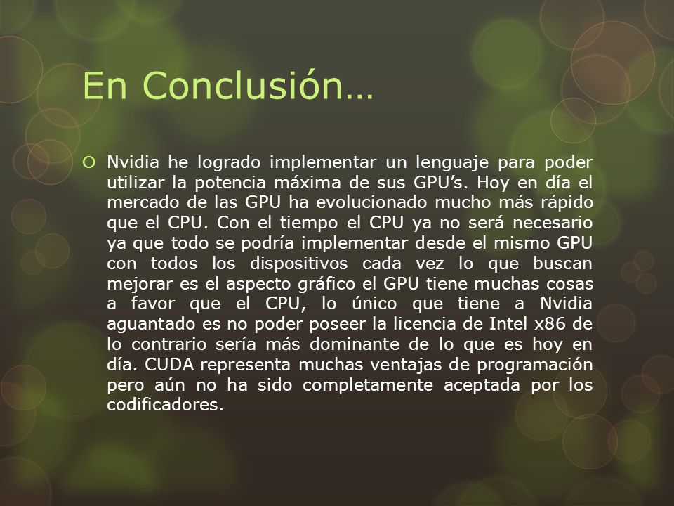 En Conclusión…