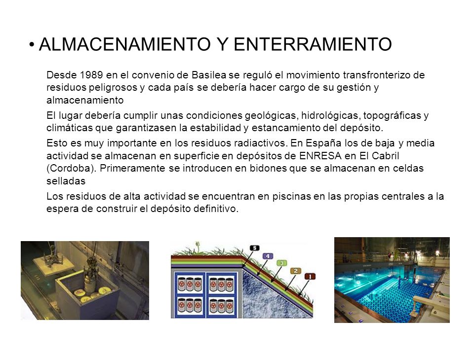 ALMACENAMIENTO Y ENTERRAMIENTO