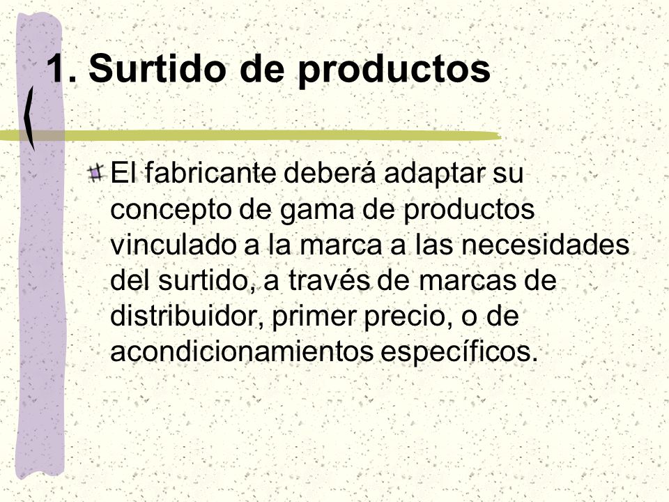 1. Surtido de productos
