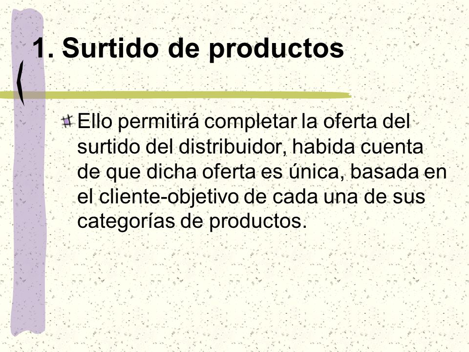 1. Surtido de productos