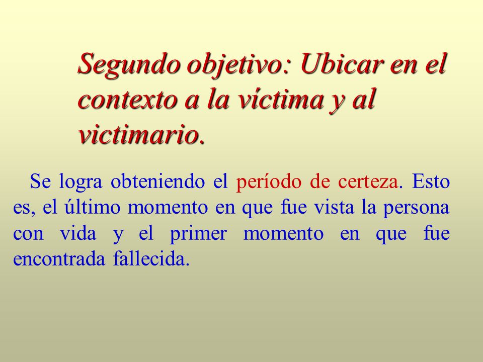 Segundo objetivo: Ubicar en el contexto a la víctima y al victimario.
