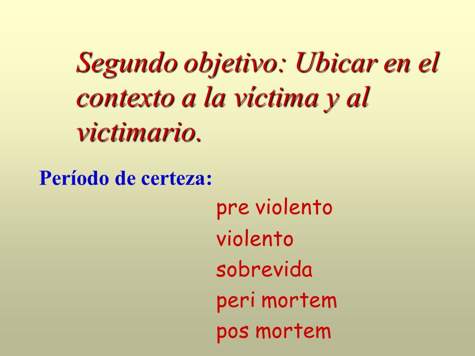 Segundo objetivo: Ubicar en el contexto a la víctima y al victimario.