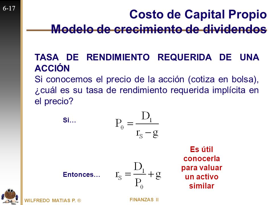 Es útil conocerla para valuar un activo similar